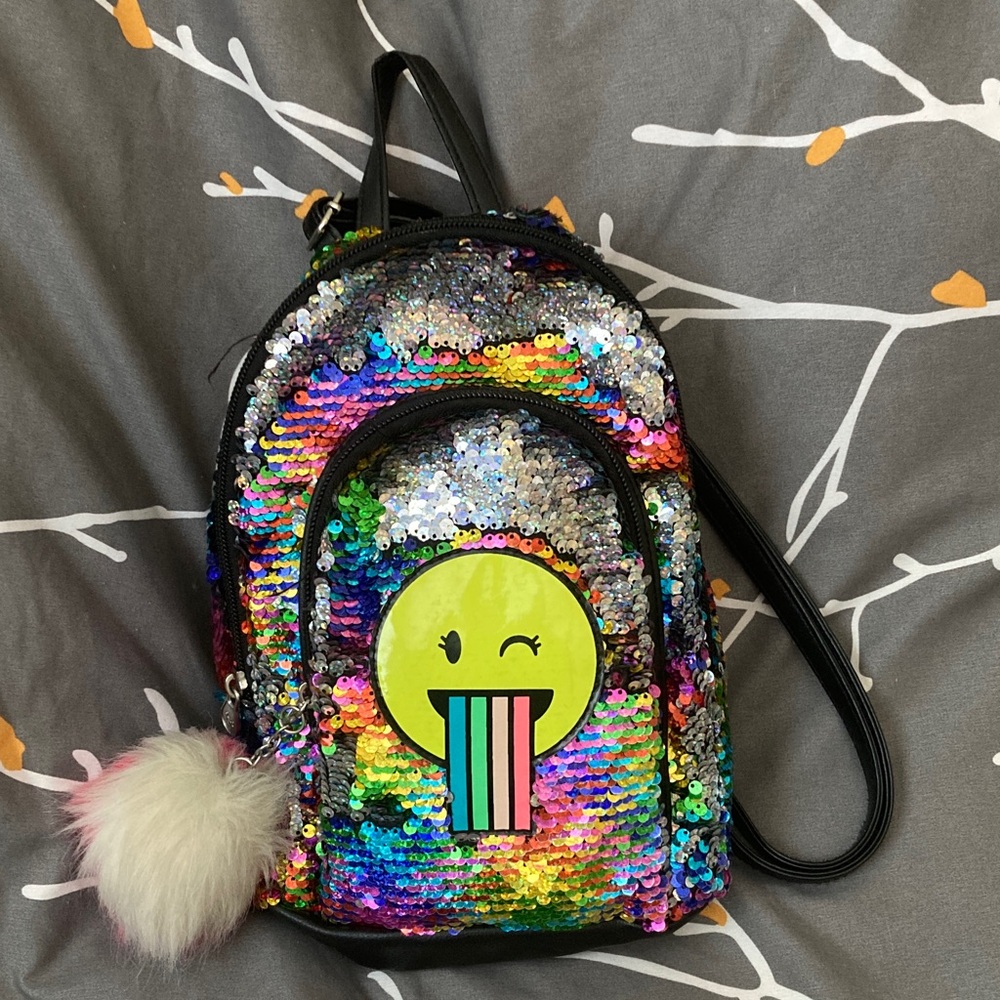 Justice Rainbow Flip emoji mini backpack